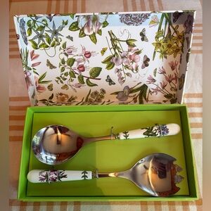 Portmeirion Botanic Garden Salad Server Set Serving Fork and Spoon